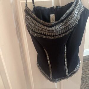 Black & Silver Corset Type with Matching Silver Skirt